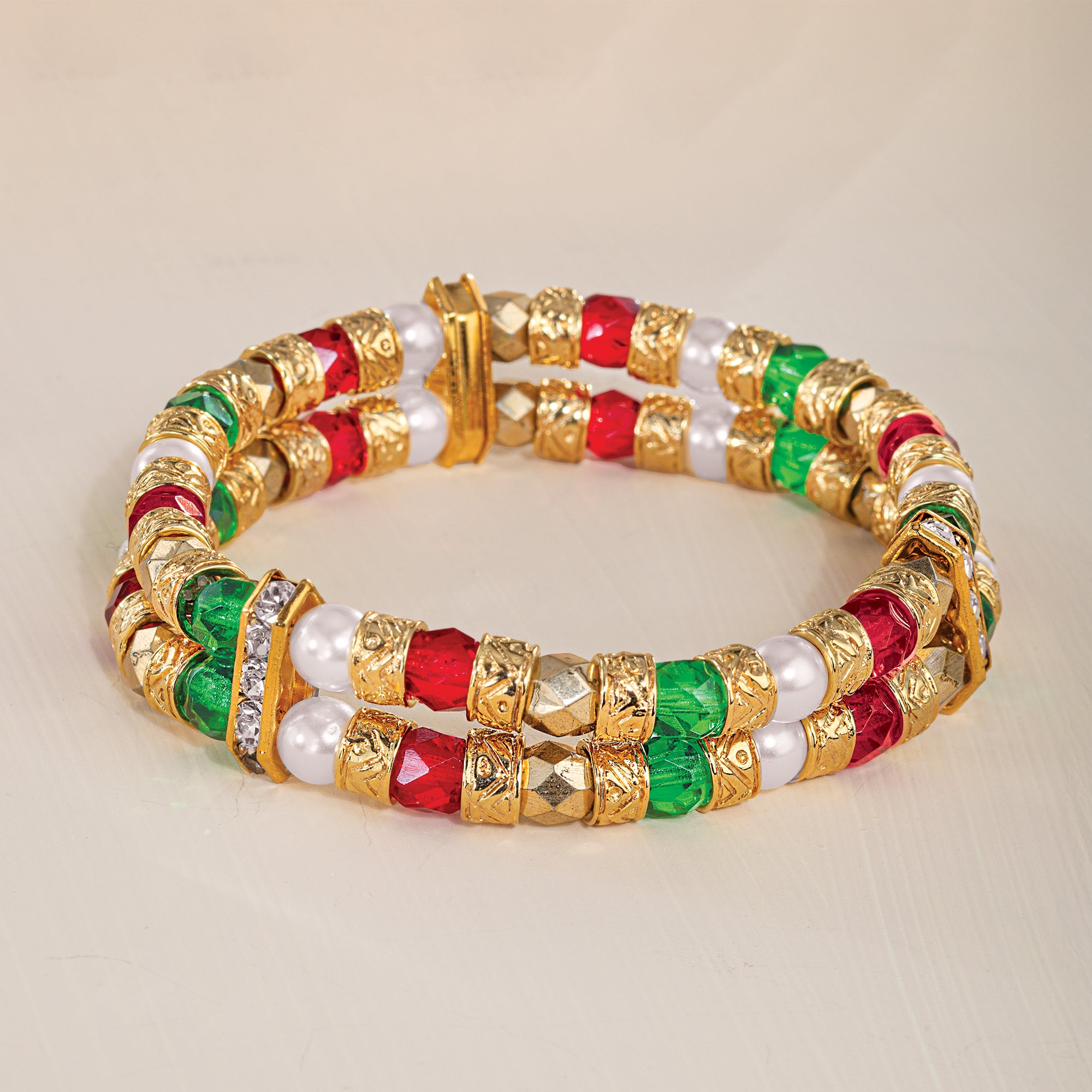 Murano Glass Rosso e Verde Bracelet