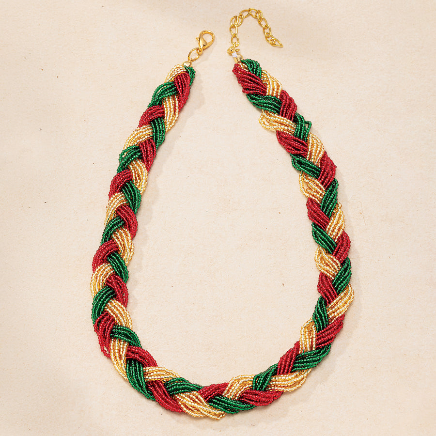 Murano Glass Festive Fancy Braided Necklace