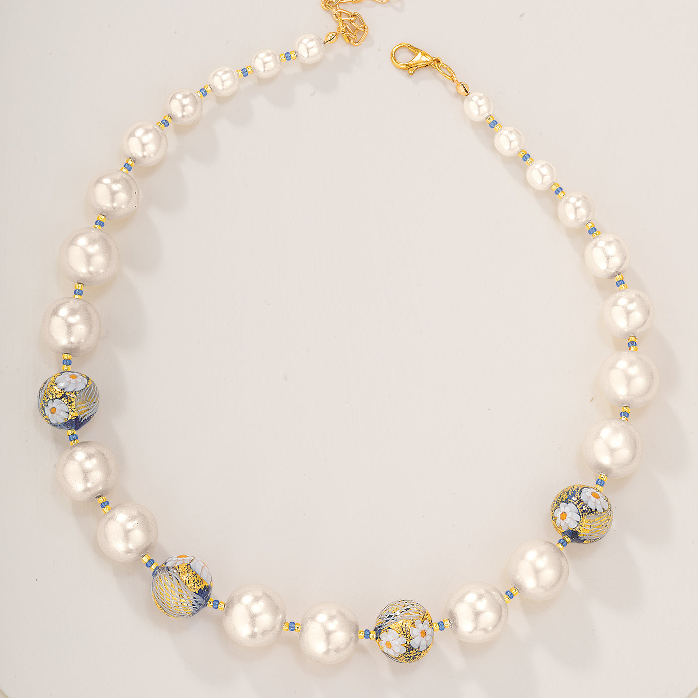Murano Glass Pearls & Millefiori Necklace