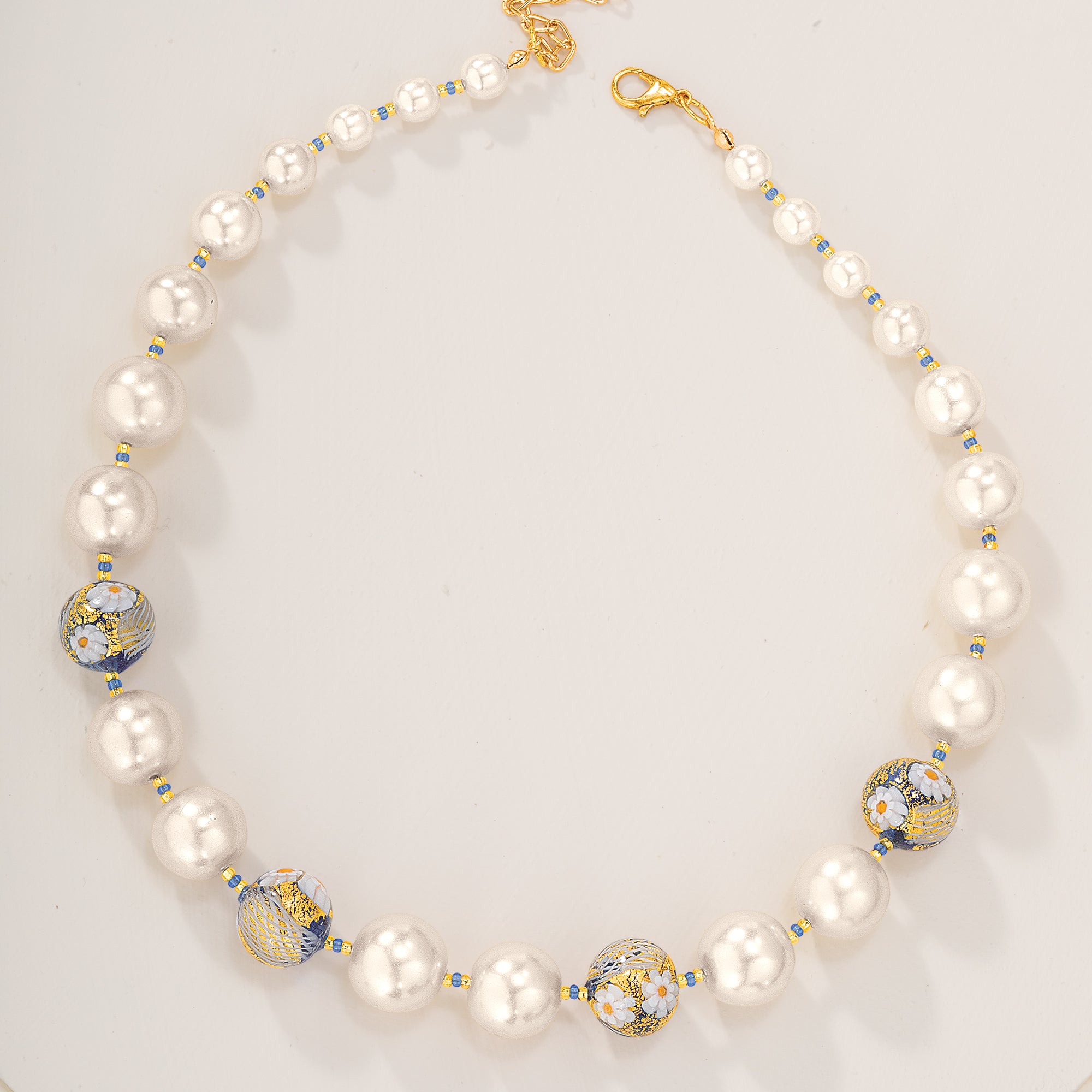 Murano Glass Pearls & Millefiori Necklace