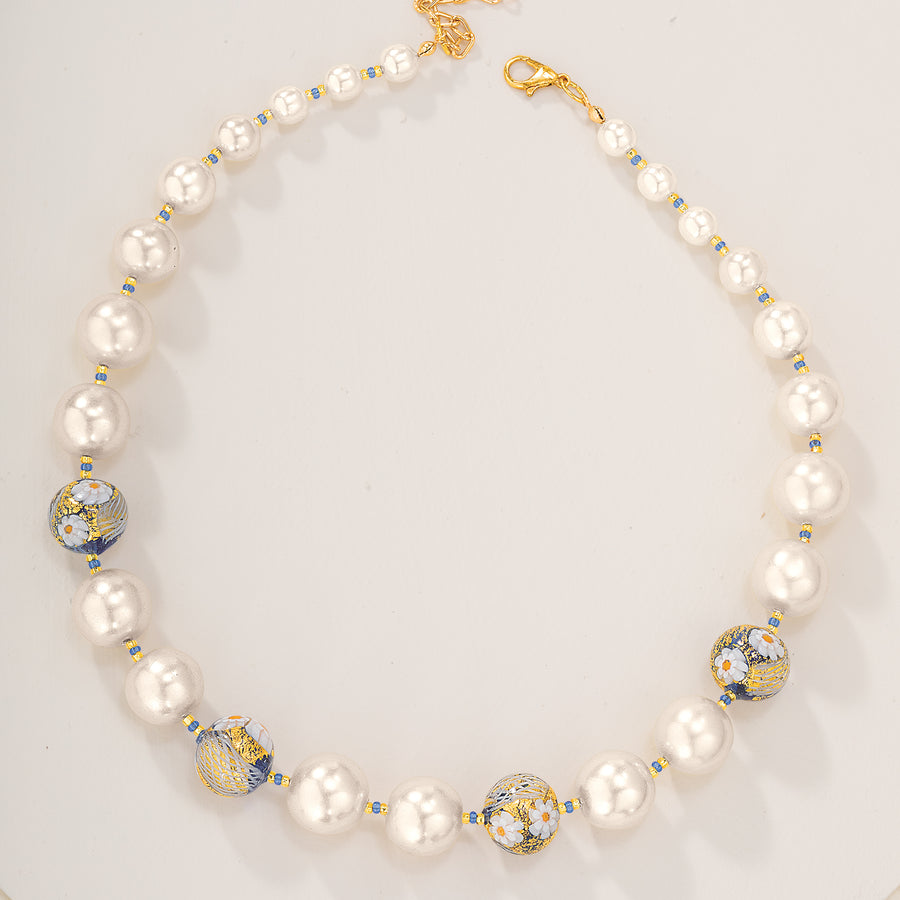 Murano Glass Pearls & Millefiori Necklace