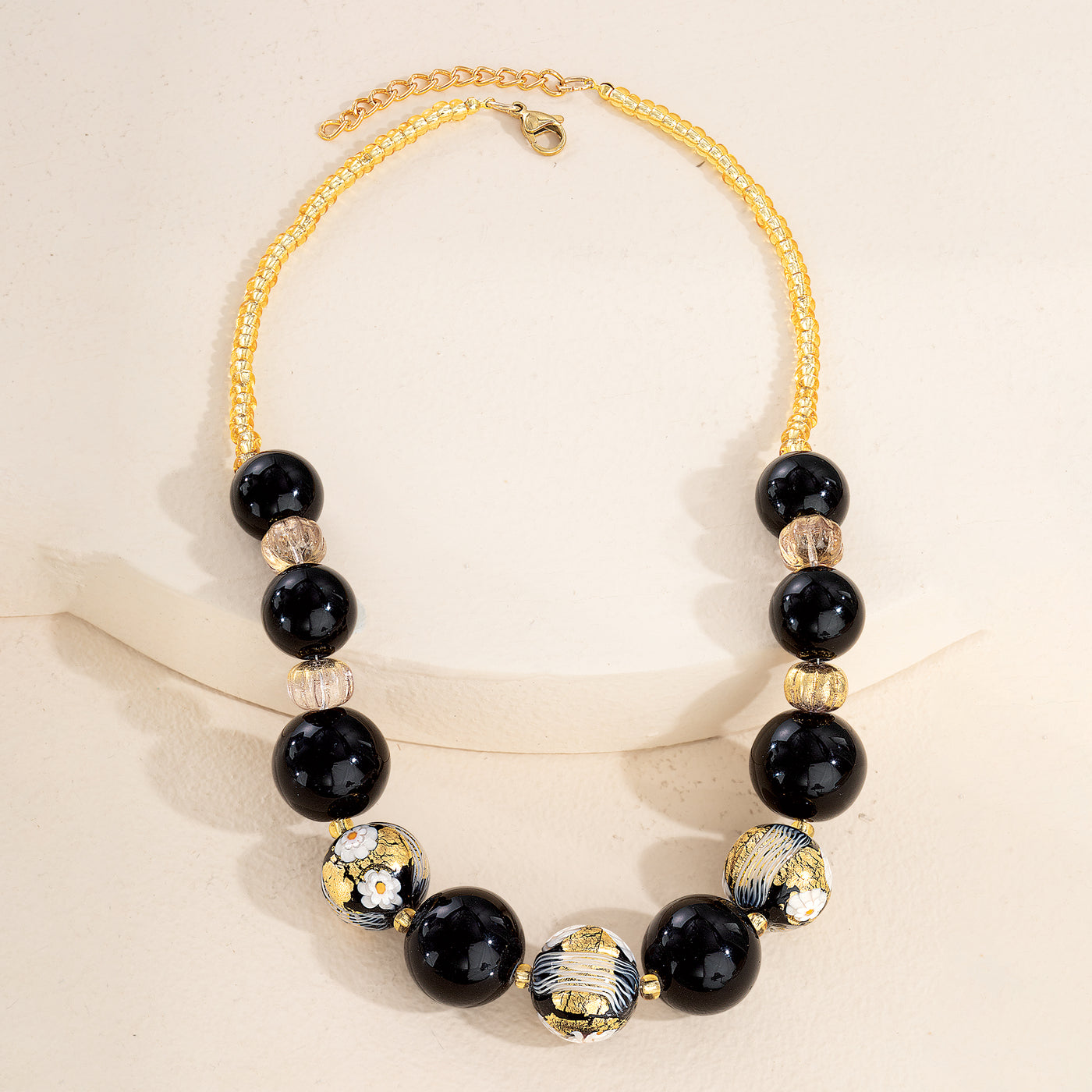 Murano Glass Chic Daisy Floral Necklace