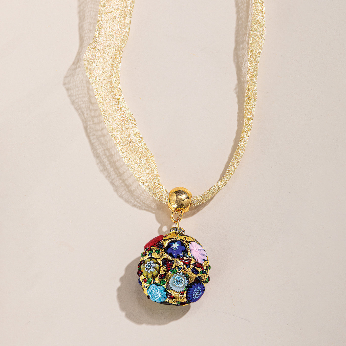 Murano Glass Millefiori Confetti Pendant Necklace