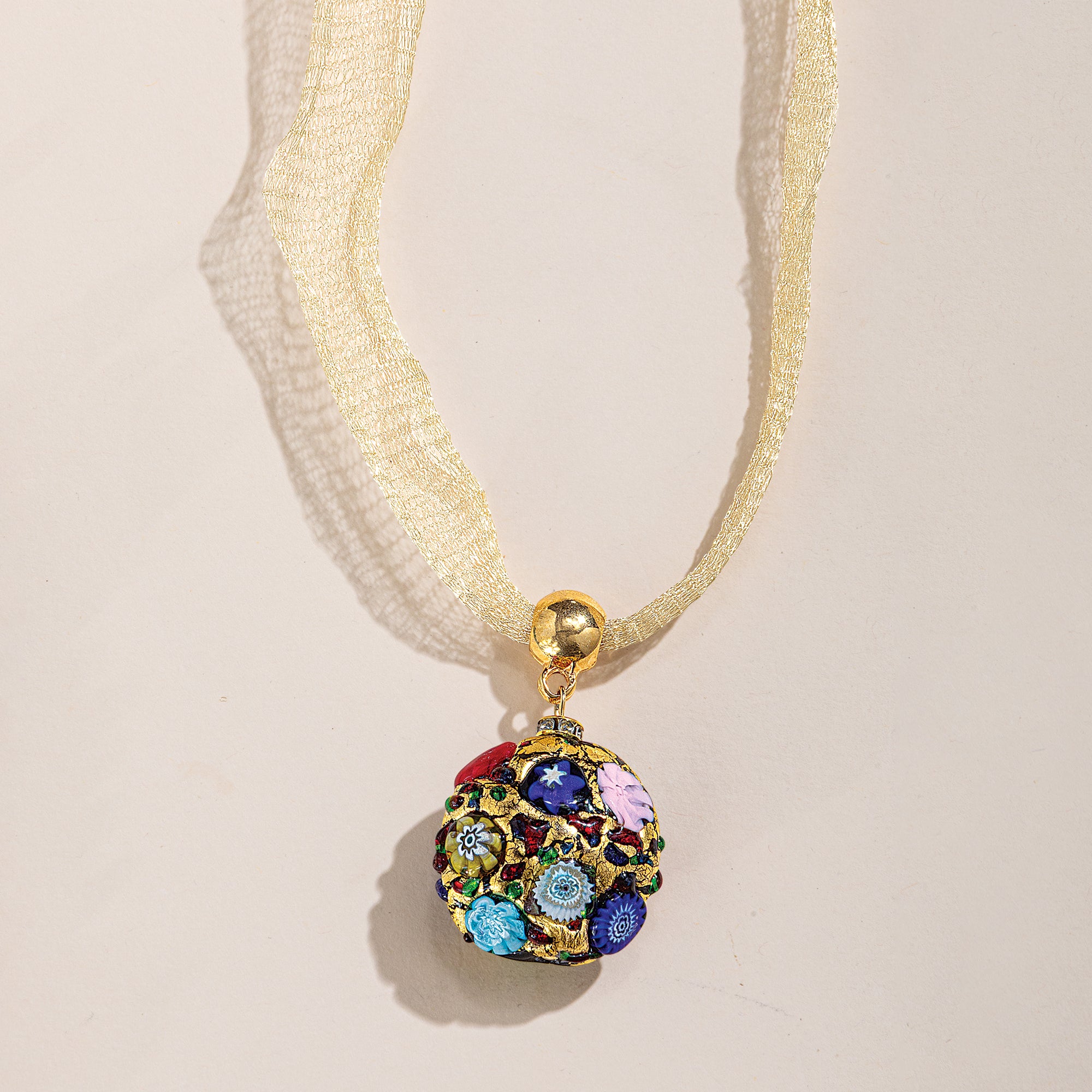Murano Glass Millefiori Confetti Pendant Necklace
