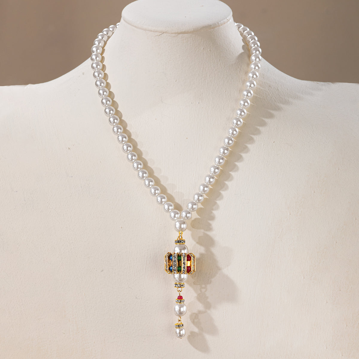 Murano Glass Pearl & Crystal Noel Necklace (Preorder)