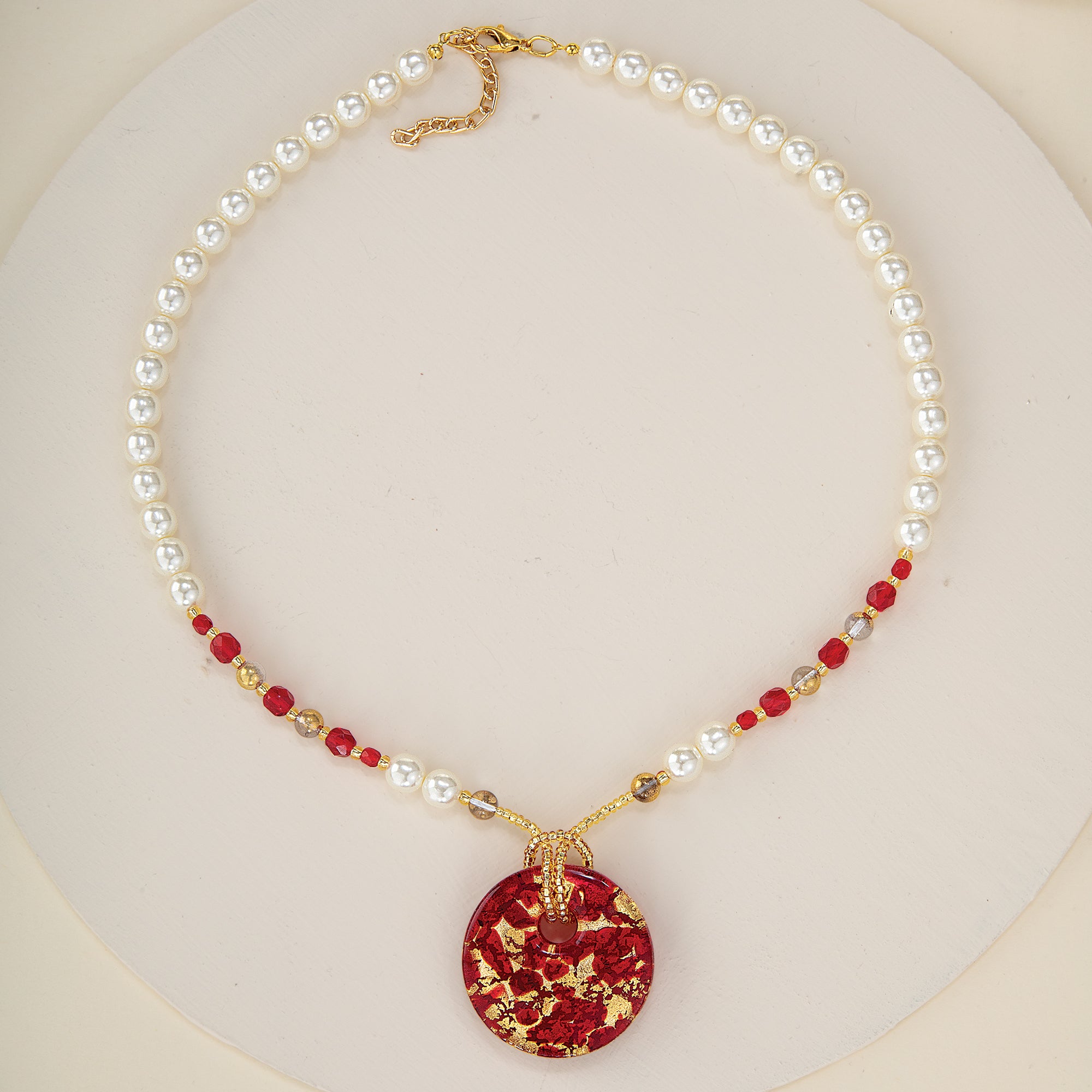 Murano Glass Luccichio Rubino Pendant Necklace