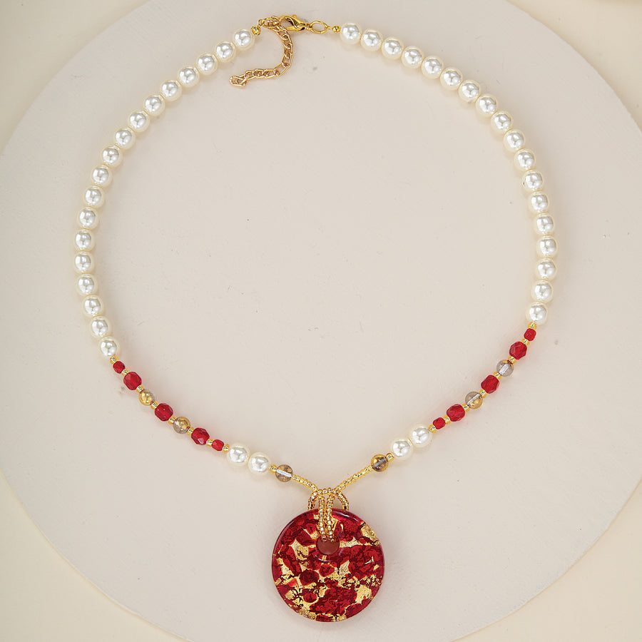 Murano Glass Luccichio Rubino Pendant Necklace