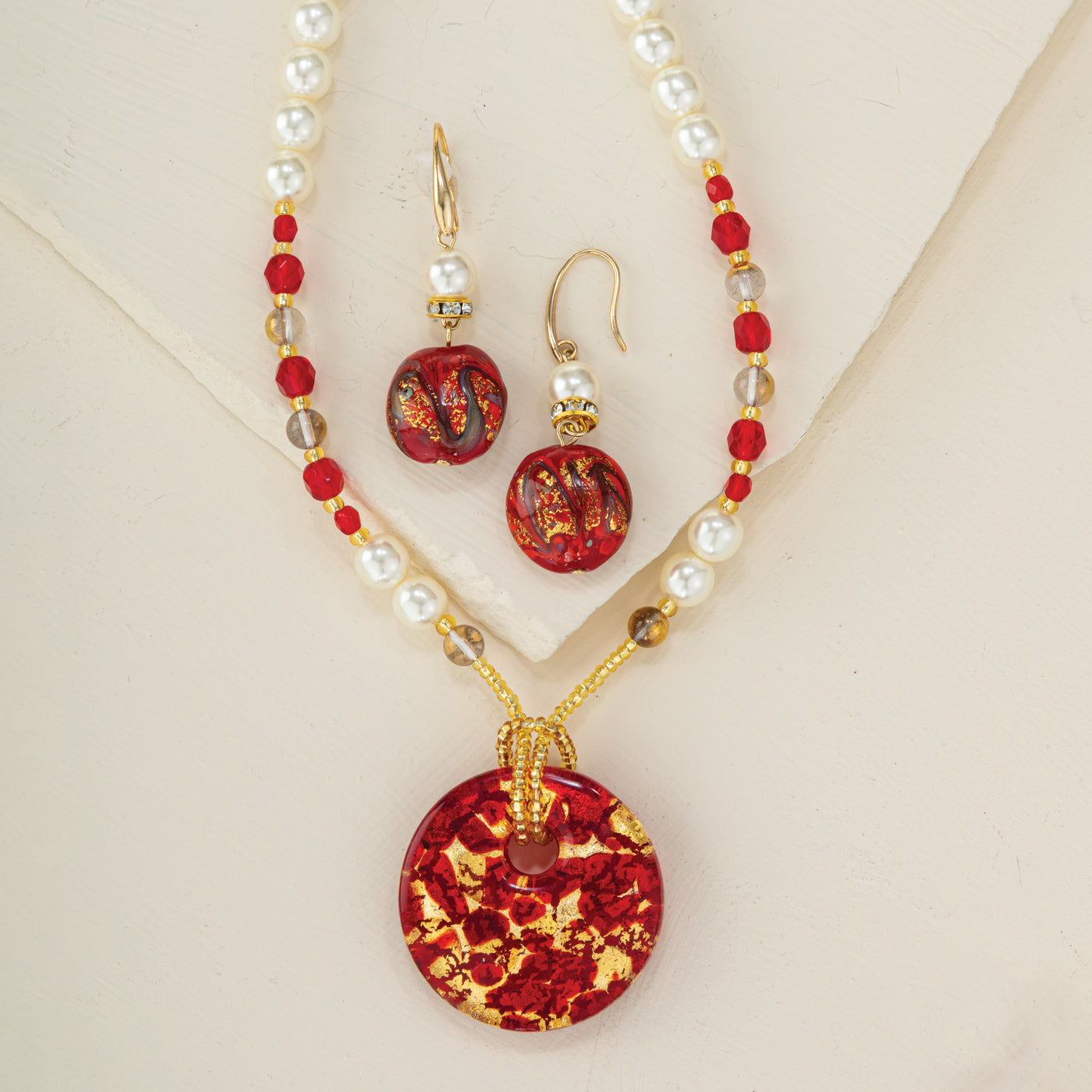 Murano Glass Luccichio Rubino Earrings