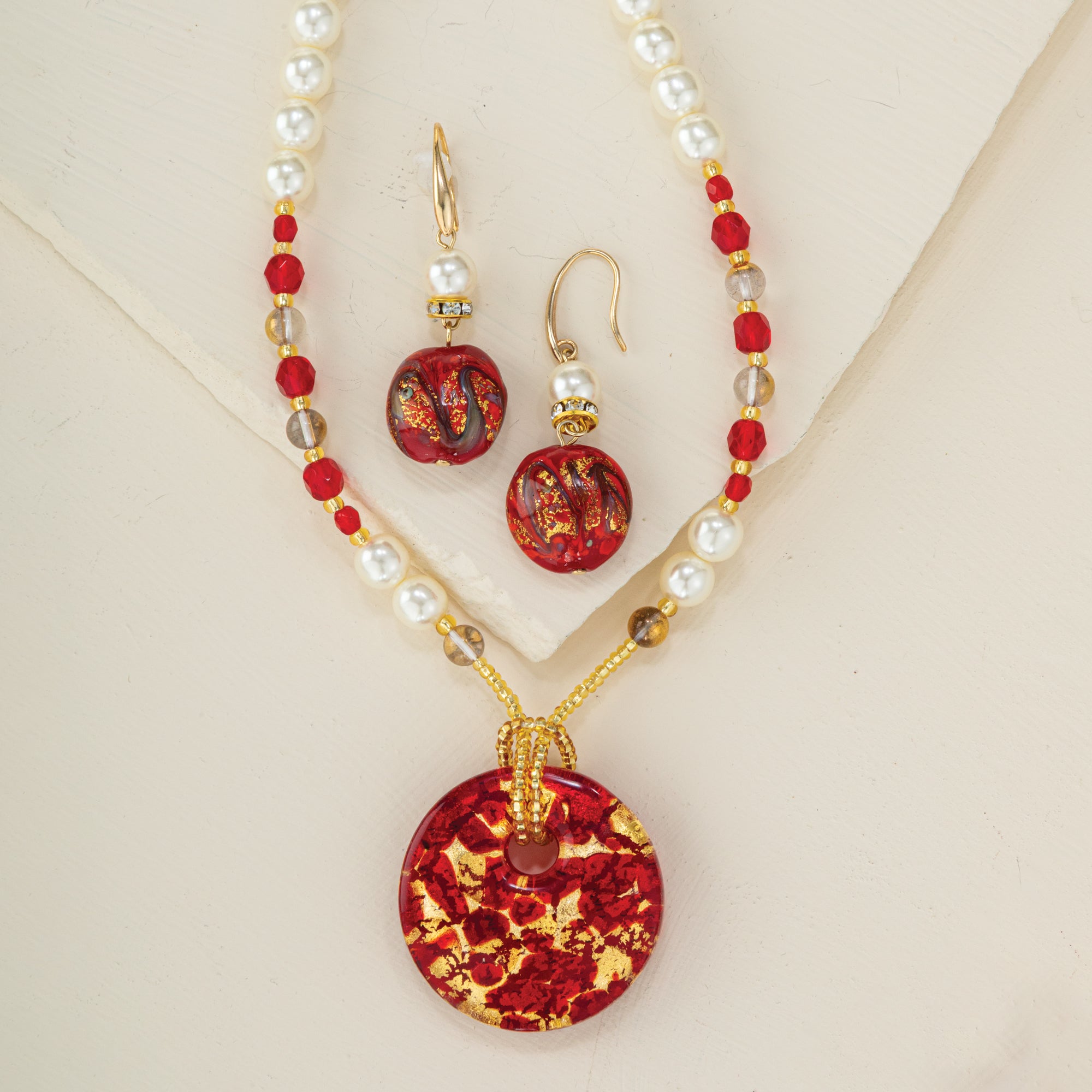 Murano Glass Luccichio Rubino Earrings