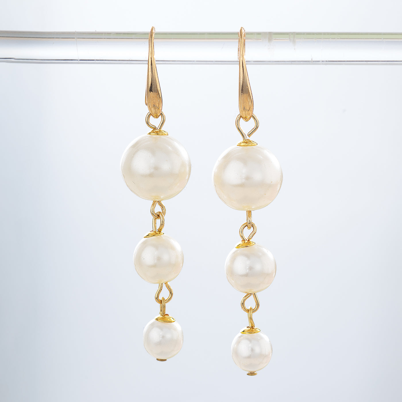 Murano Glass Triple Pearl Earrings