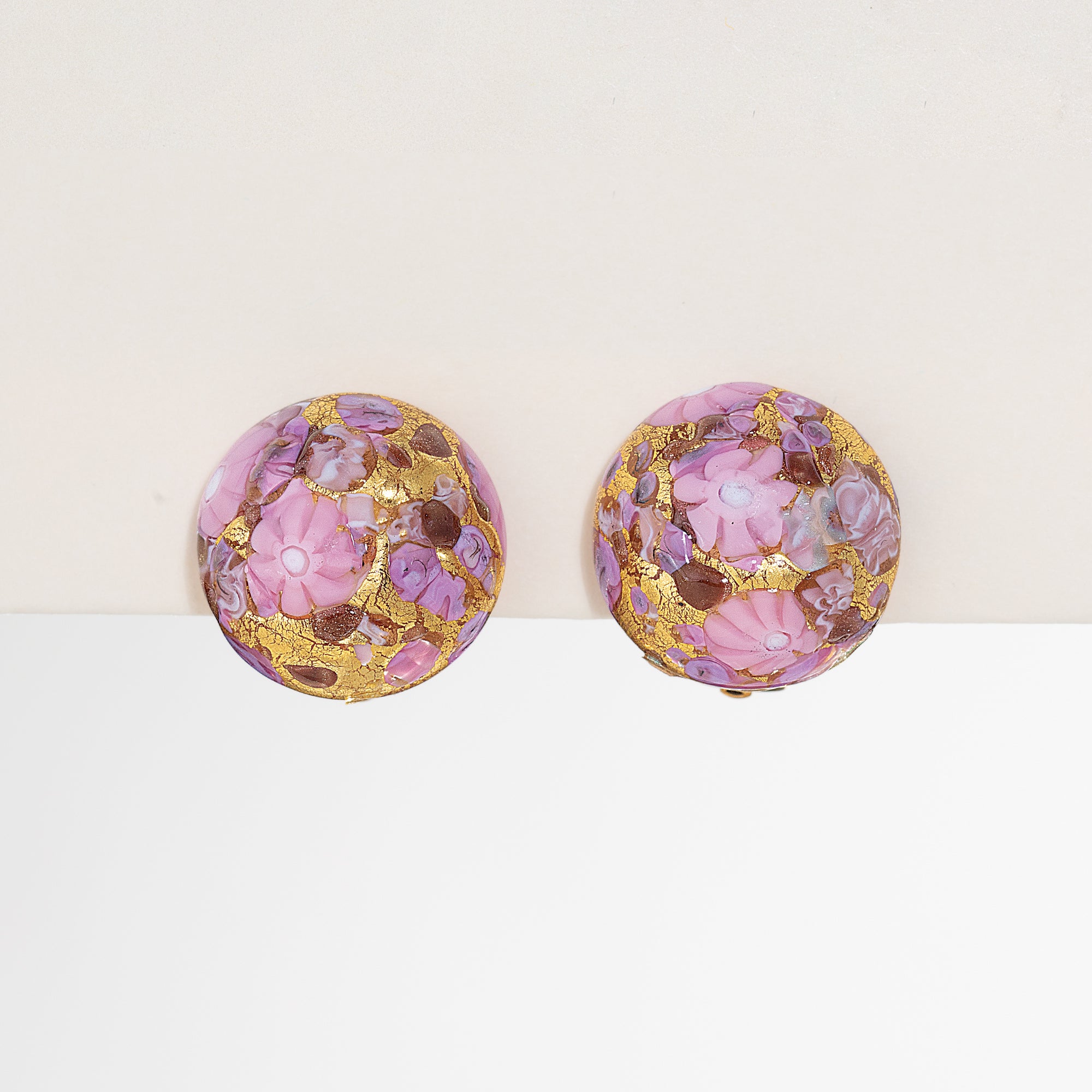 Murano Glass Precious Posies Clip-On Earrings