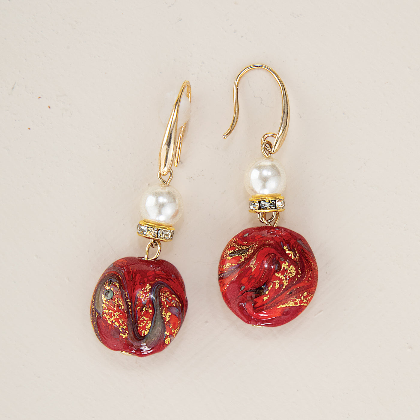 Murano Glass Luccichio Rubino Earrings