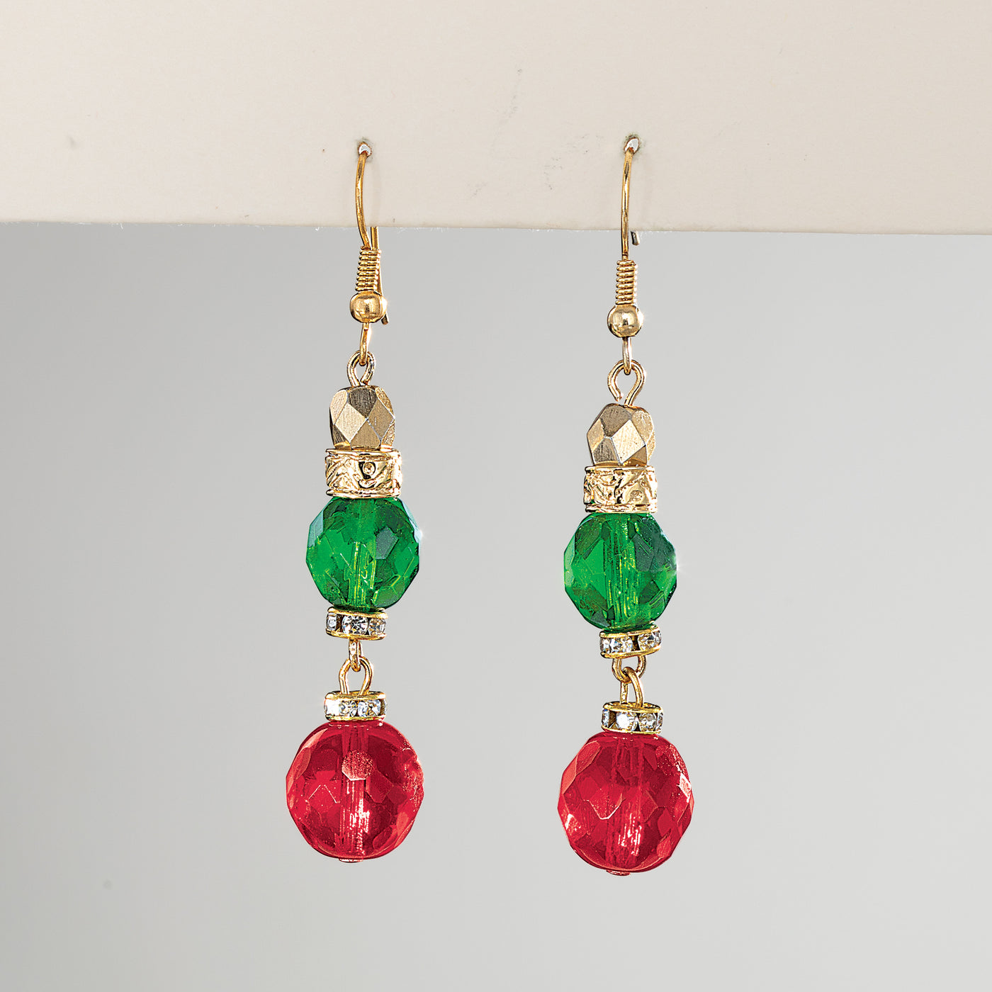 Murano Glass Rosso e Verde Earrings