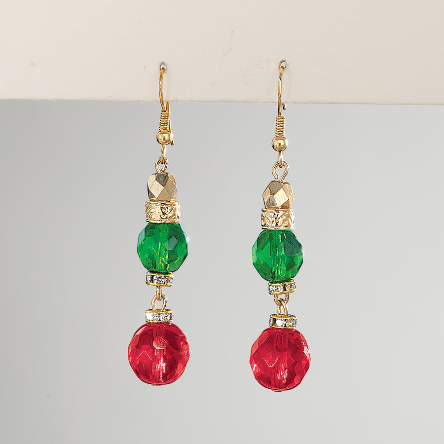 Murano Glass Rosso e Verde Earrings (Preorder)