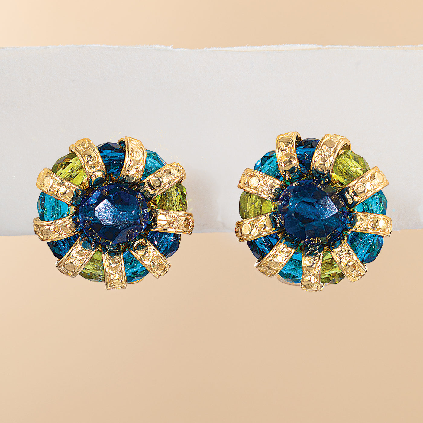 Murano Glass Starburst Clip-On Earrings