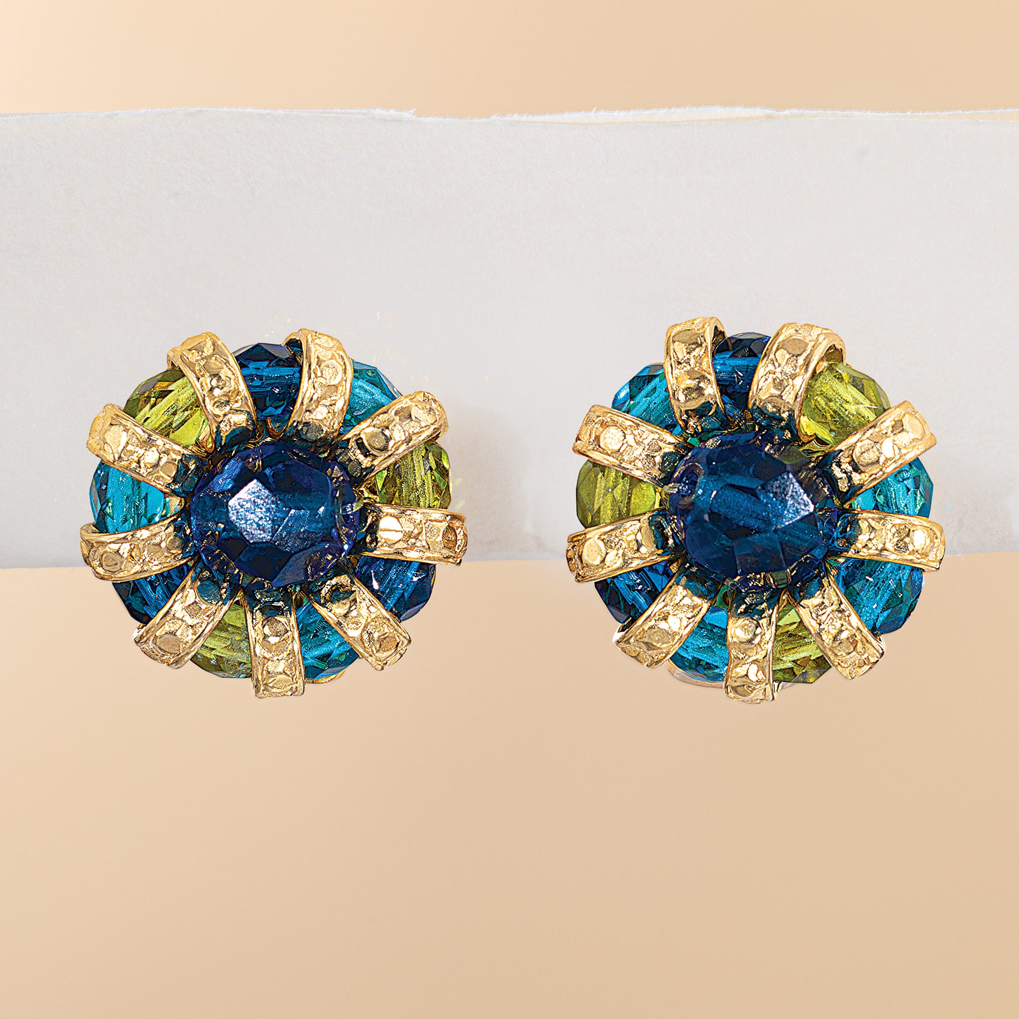 Murano Glass Starburst Clip-On Earrings