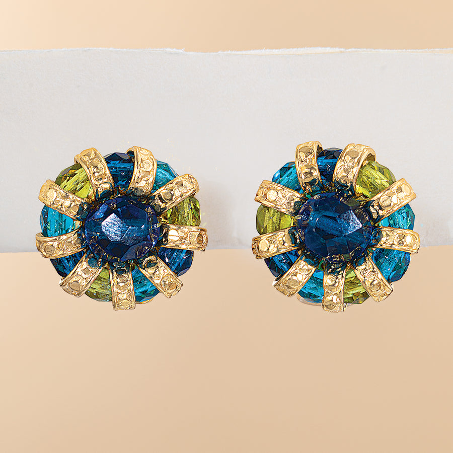 Murano Glass Starburst Clip-On Earrings