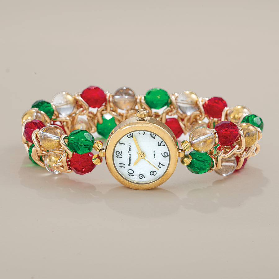 Murano Glass Holiday Hues Stretch Watch