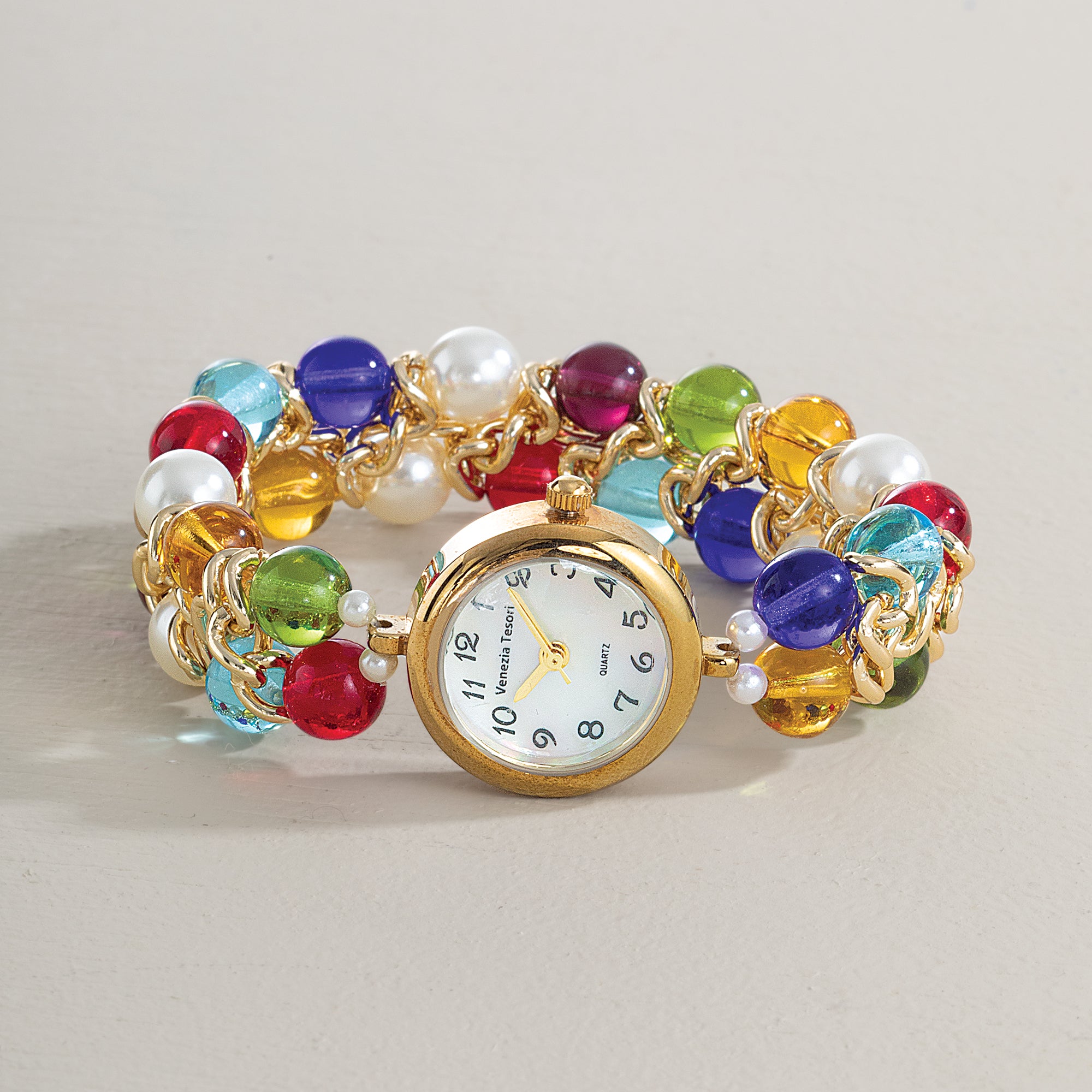 Murano Glass Rainbow Stretch Watch