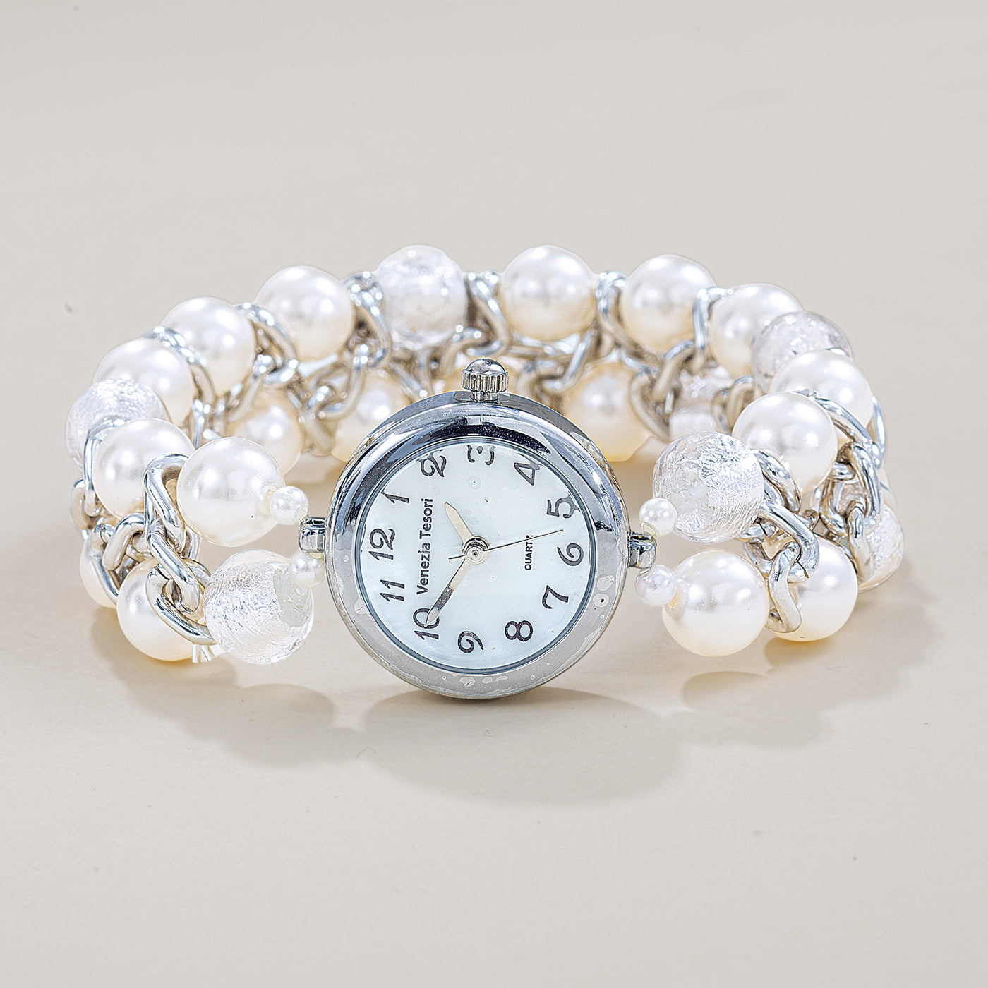 Murano Glass & Pearl Stretch Watch