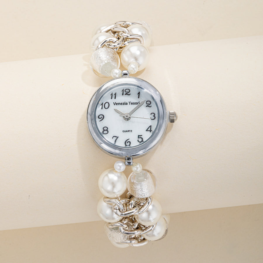 Murano Glass & Pearl Stretch Watch