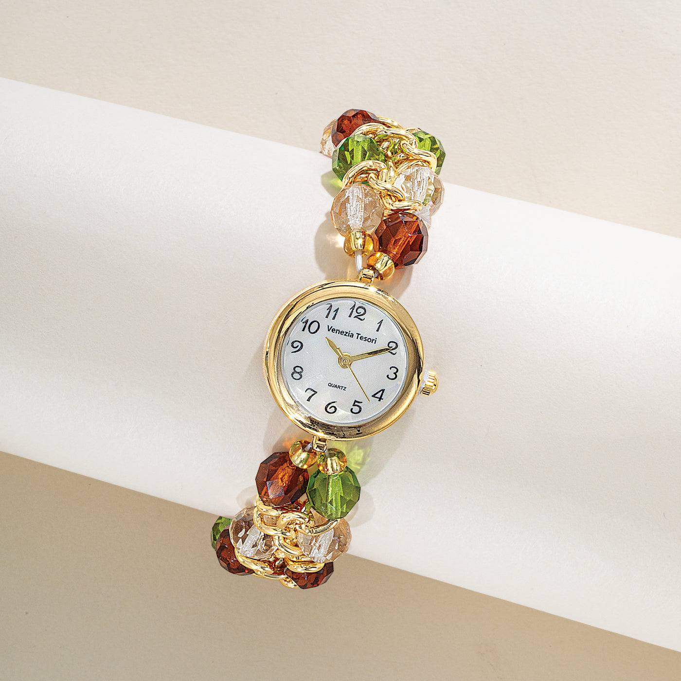 Murano Glass Faceted Bead Stretch Watch (Preorder)