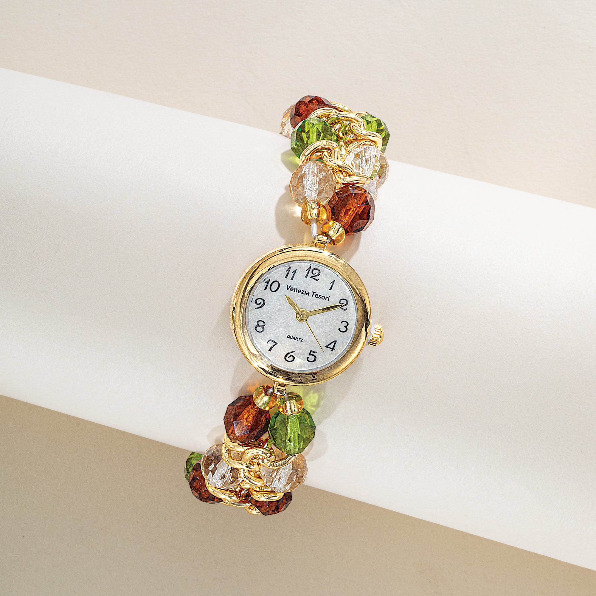 Murano Glass Faceted Bead Stretch Watch (Preorder)