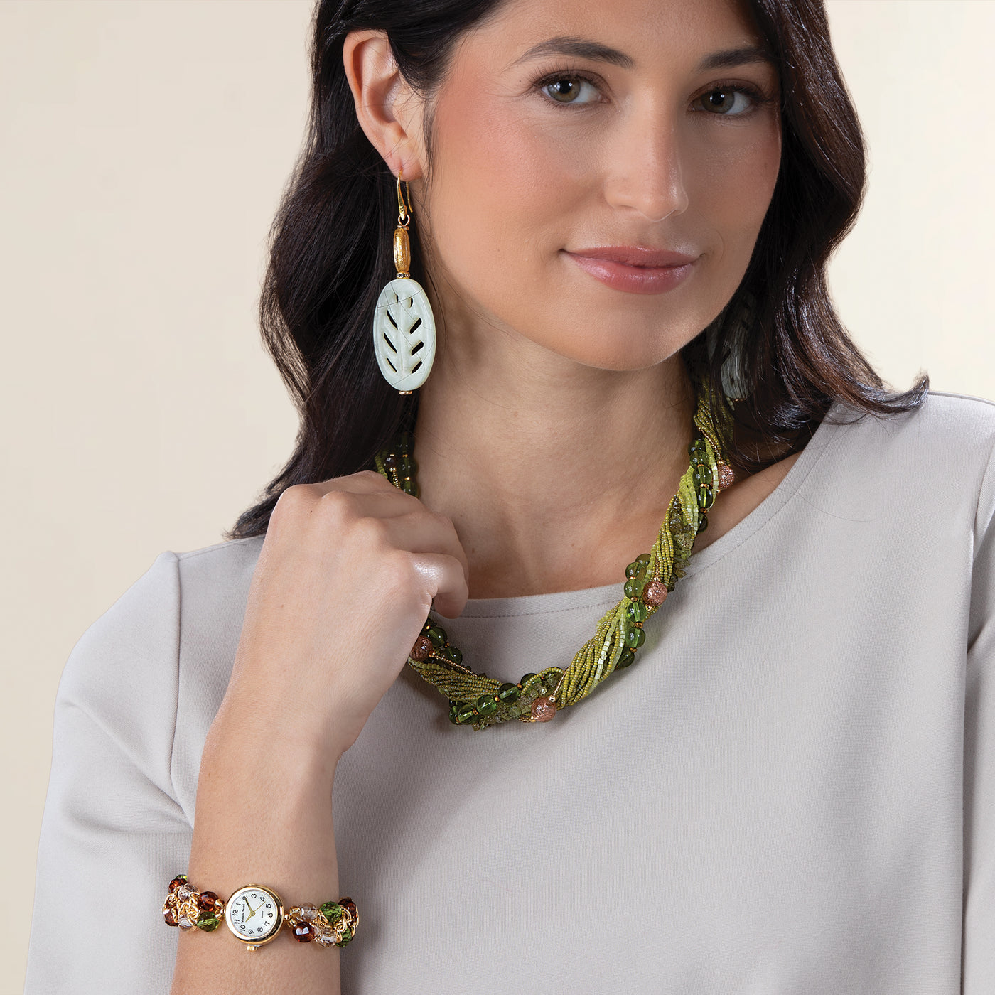 Murano Glass Faceted Bead Stretch Watch (Preorder)