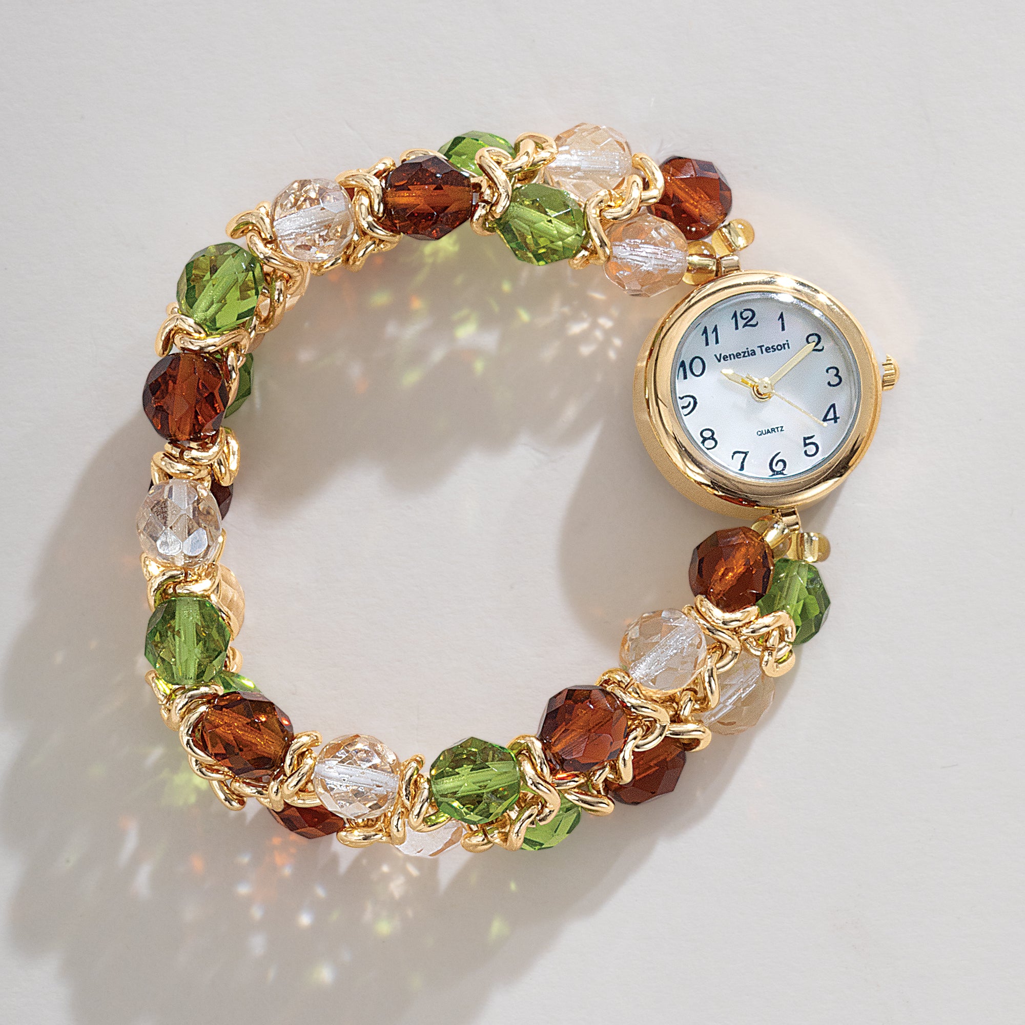 Murano Glass Faceted Bead Stretch Watch (Preorder)