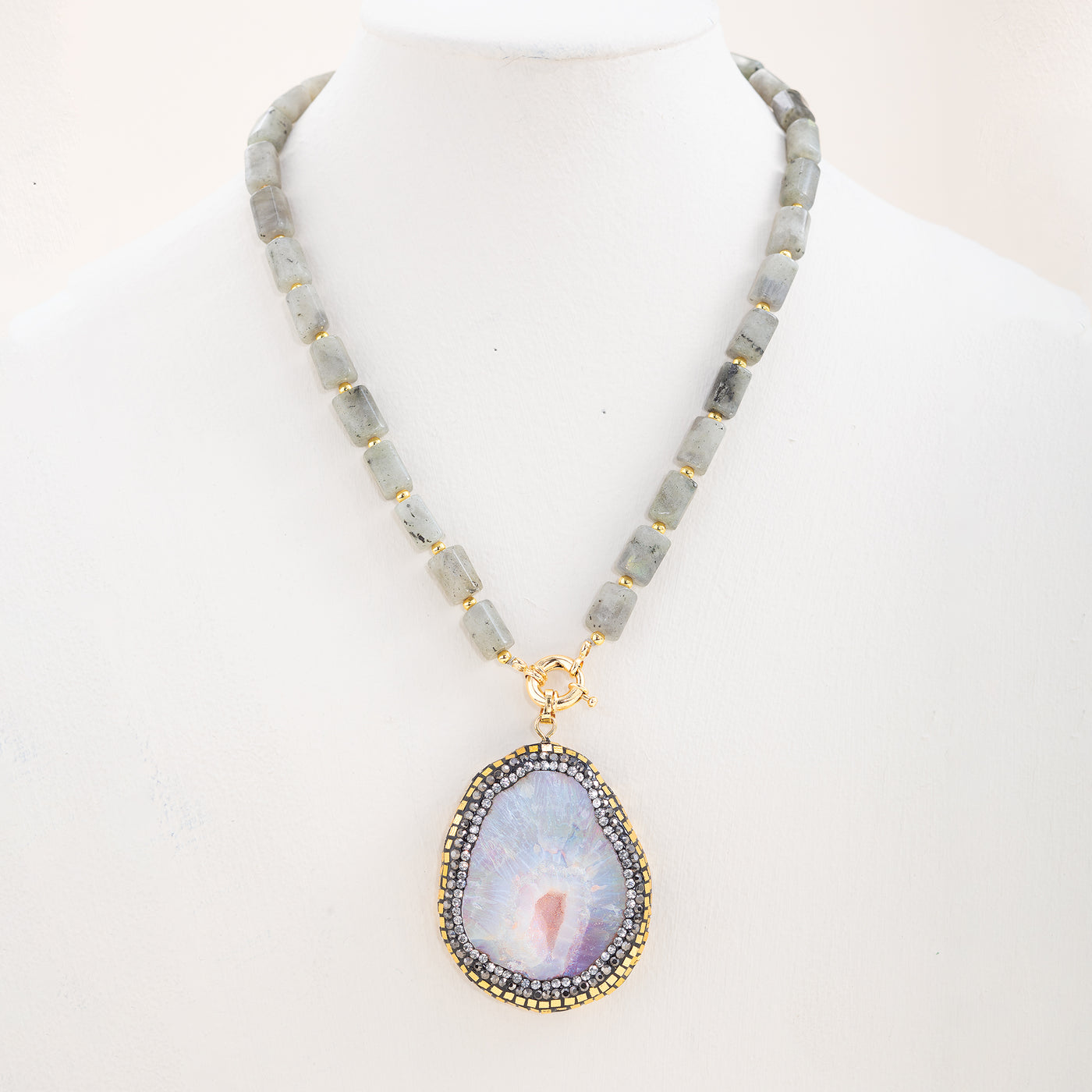Labradorite & Drusy Statement Necklace