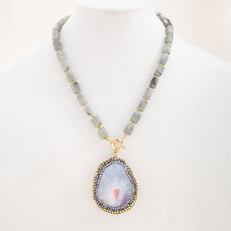 Labradorite & Drusy Statement Necklace