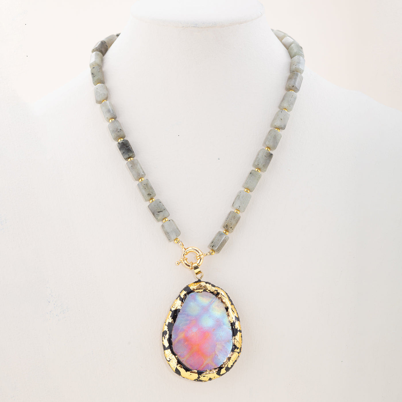 Labradorite & Drusy Statement Necklace