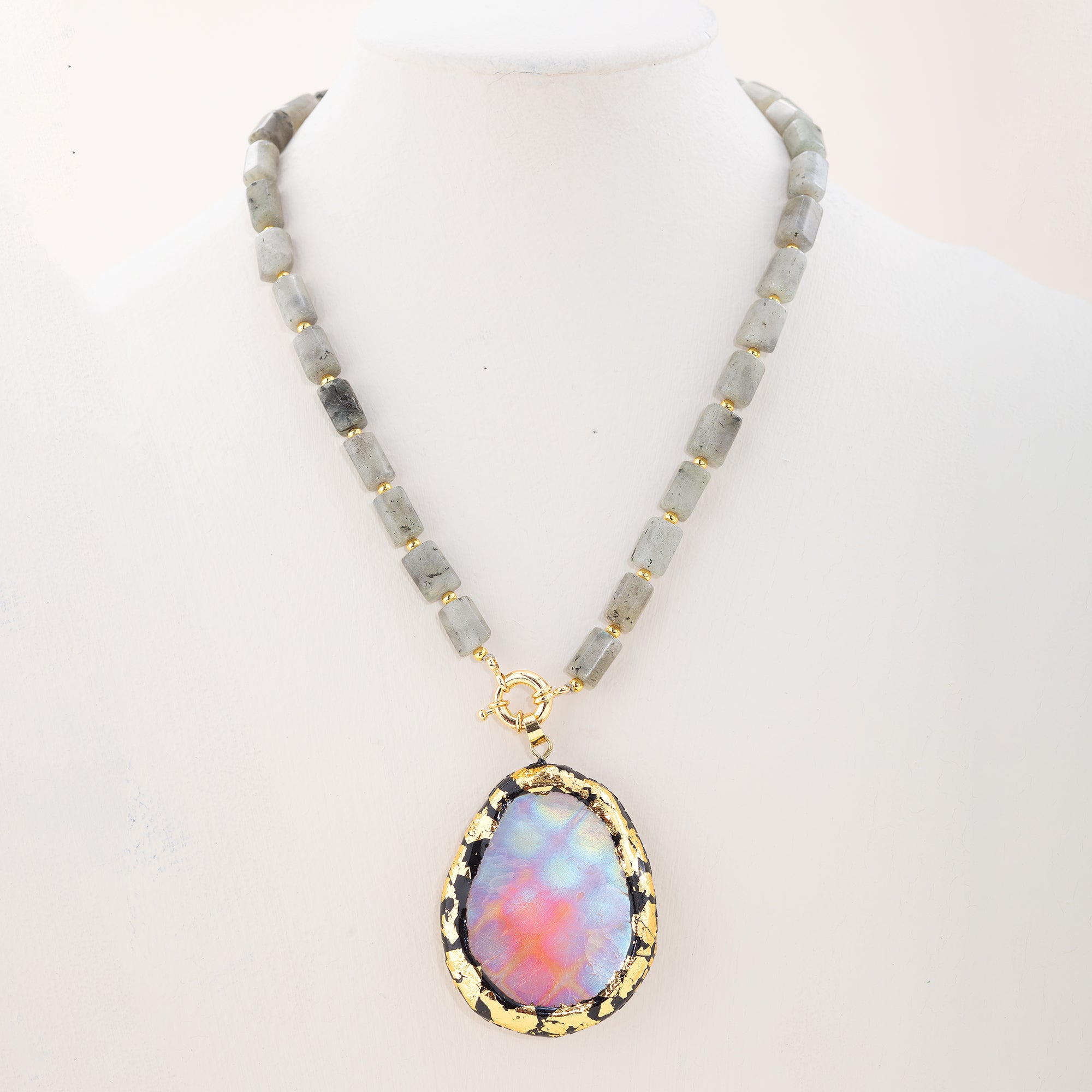 Labradorite & Drusy Statement Necklace