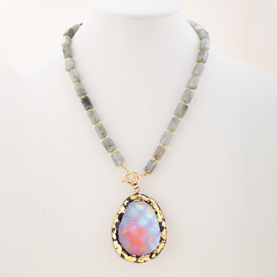 Labradorite & Drusy Statement Necklace