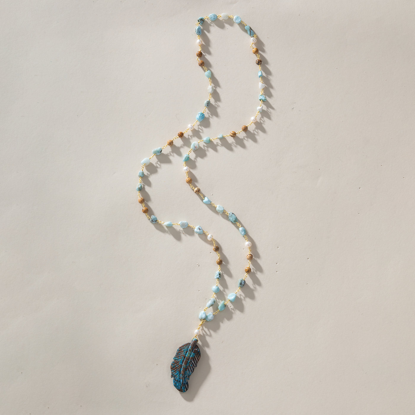 Statement Maker Gemstone Leaf Pendant Necklace