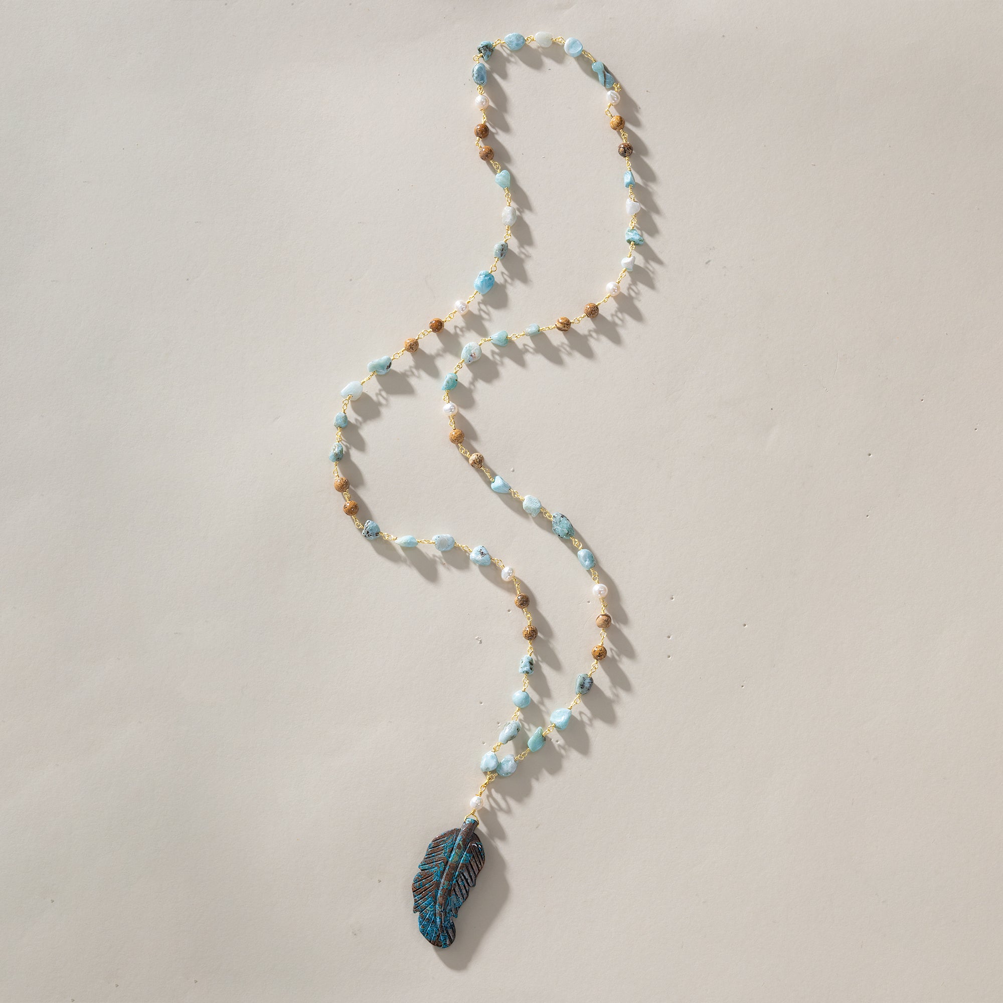 Statement Maker Gemstone Leaf Pendant Necklace