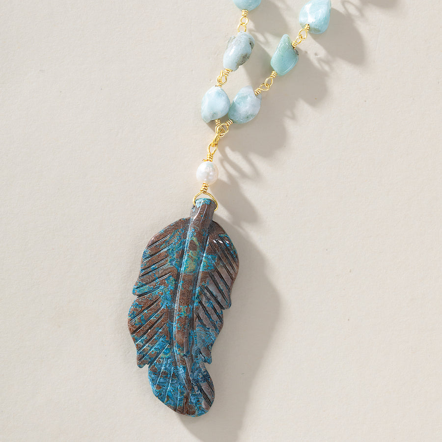 Statement Maker Gemstone Leaf Pendant Necklace