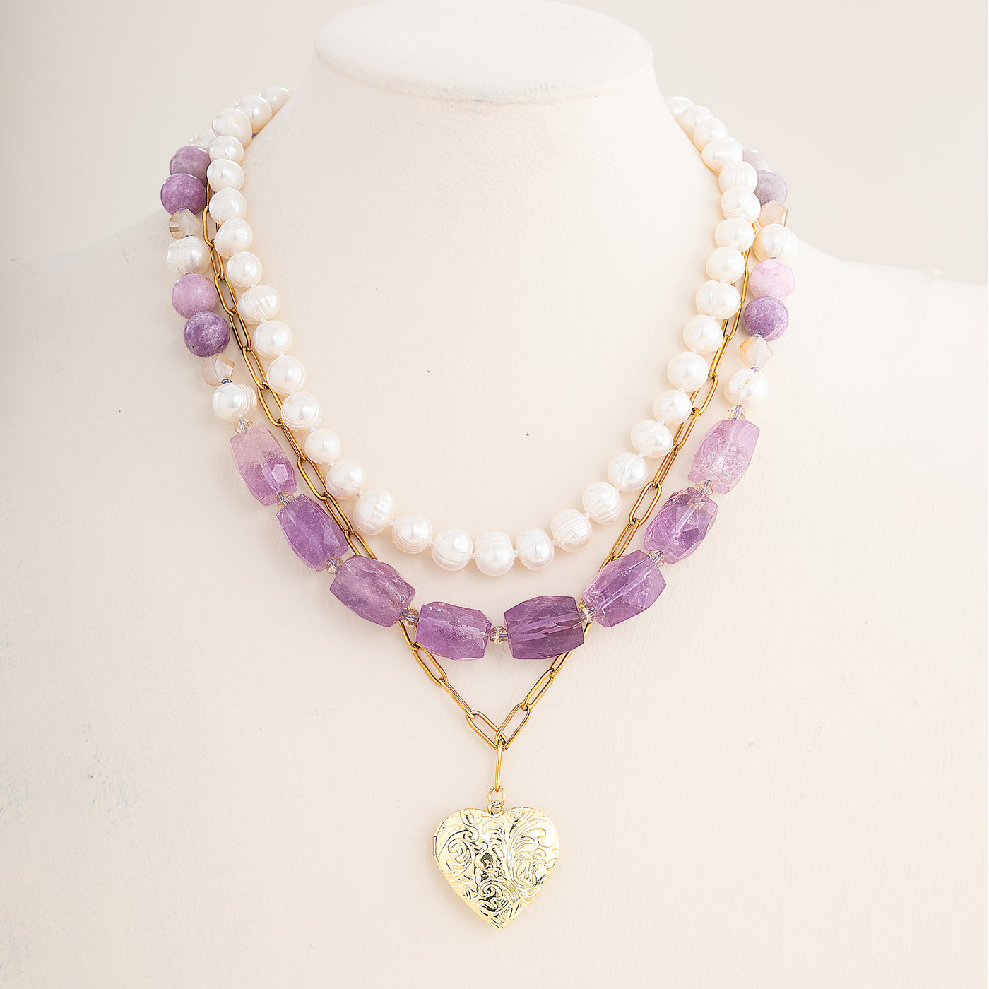 Luxe Layers Gemstone & Pearl Statement Necklace Set