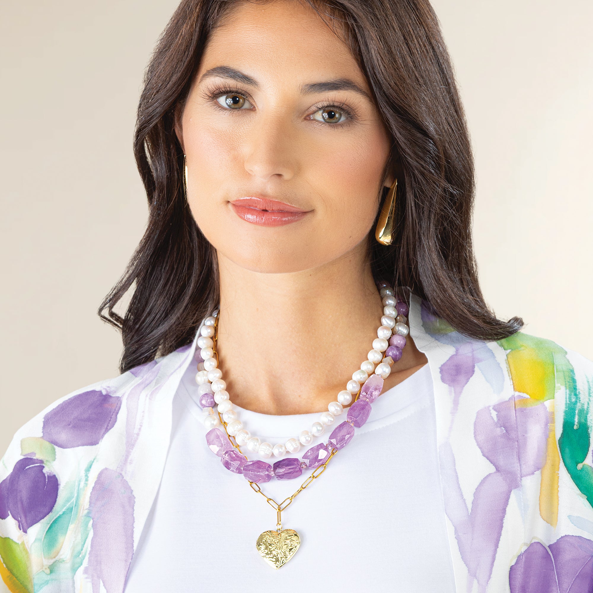 Luxe Layers Gemstone & Pearl Statement Necklace Set