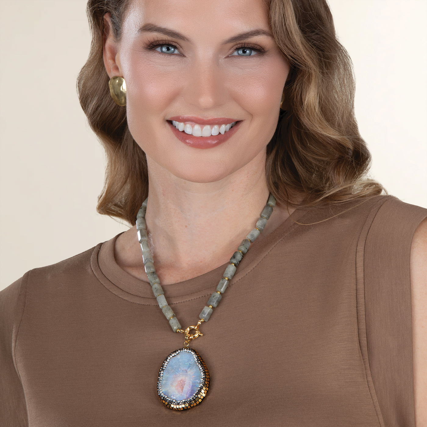 Labradorite & Drusy Statement Necklace