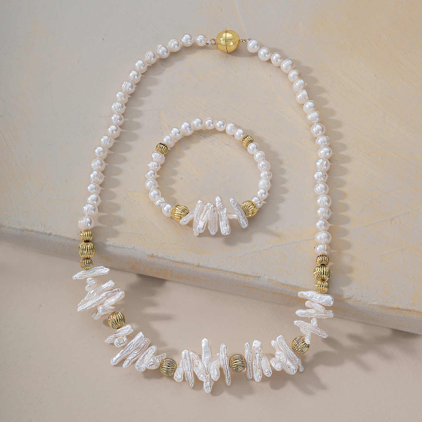 Collar Corto De Cuarzo Rosa Con Perla Biwa Natural - Foto 11