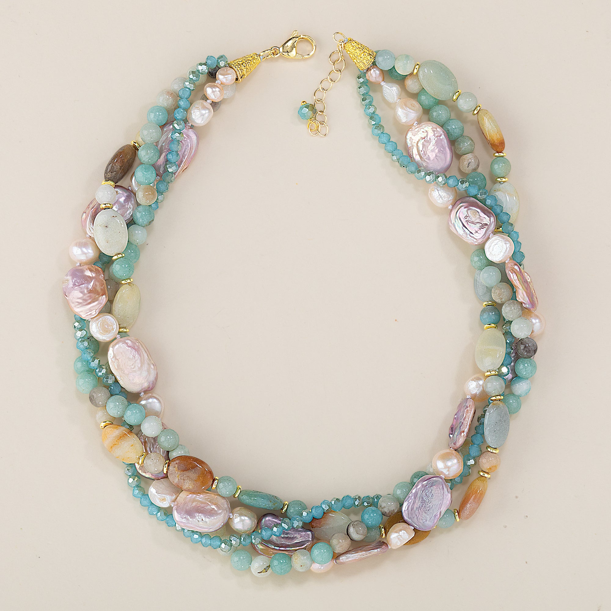 Statement Maker Multistrand Gemstone & Pearl Necklace