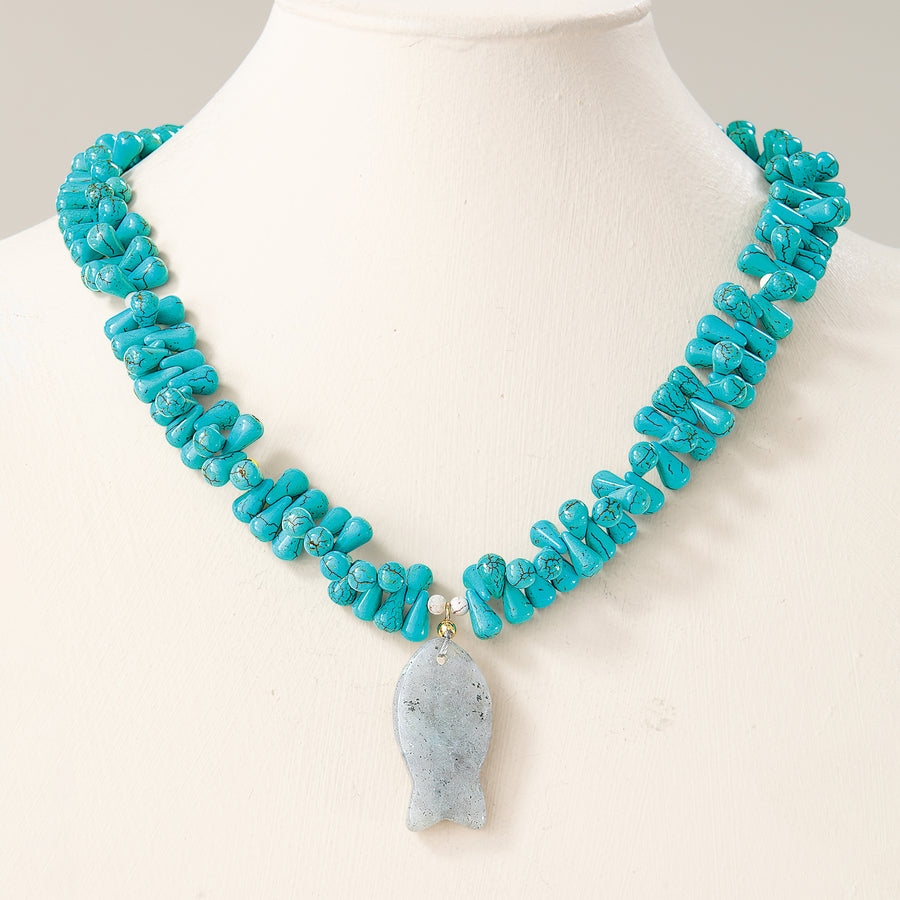 Fish in the Ocean Pendant Necklace