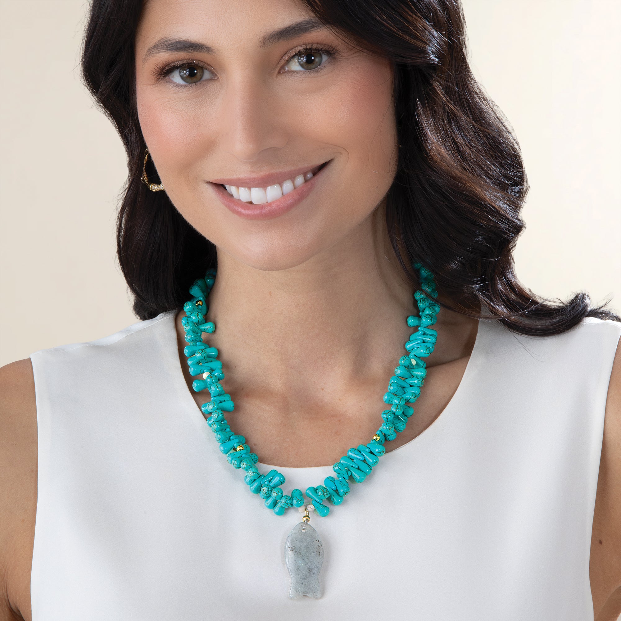 Fish in the Ocean Pendant Necklace