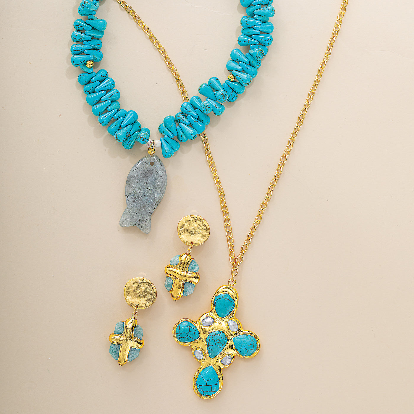 Fish in the Ocean Pendant Necklace