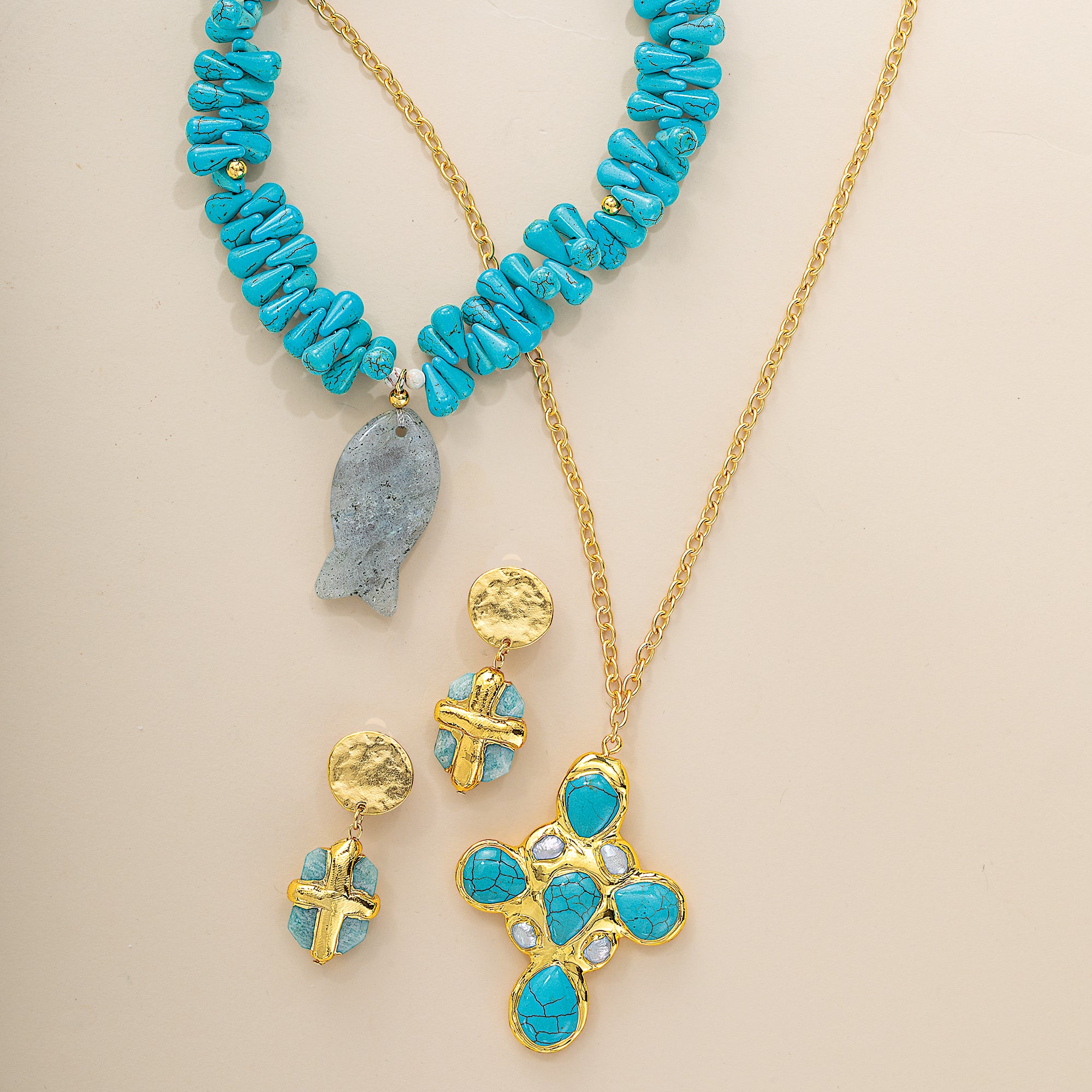 Fish in the Ocean Pendant Necklace