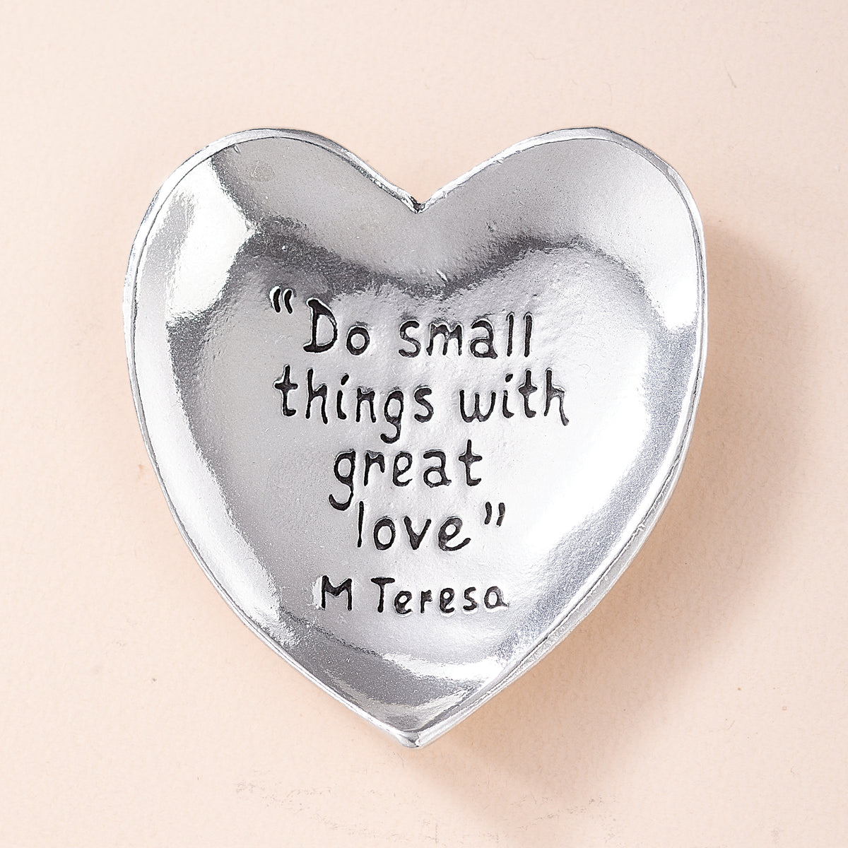Do Small Things With Great Love Pewter Heart Trinket Dish