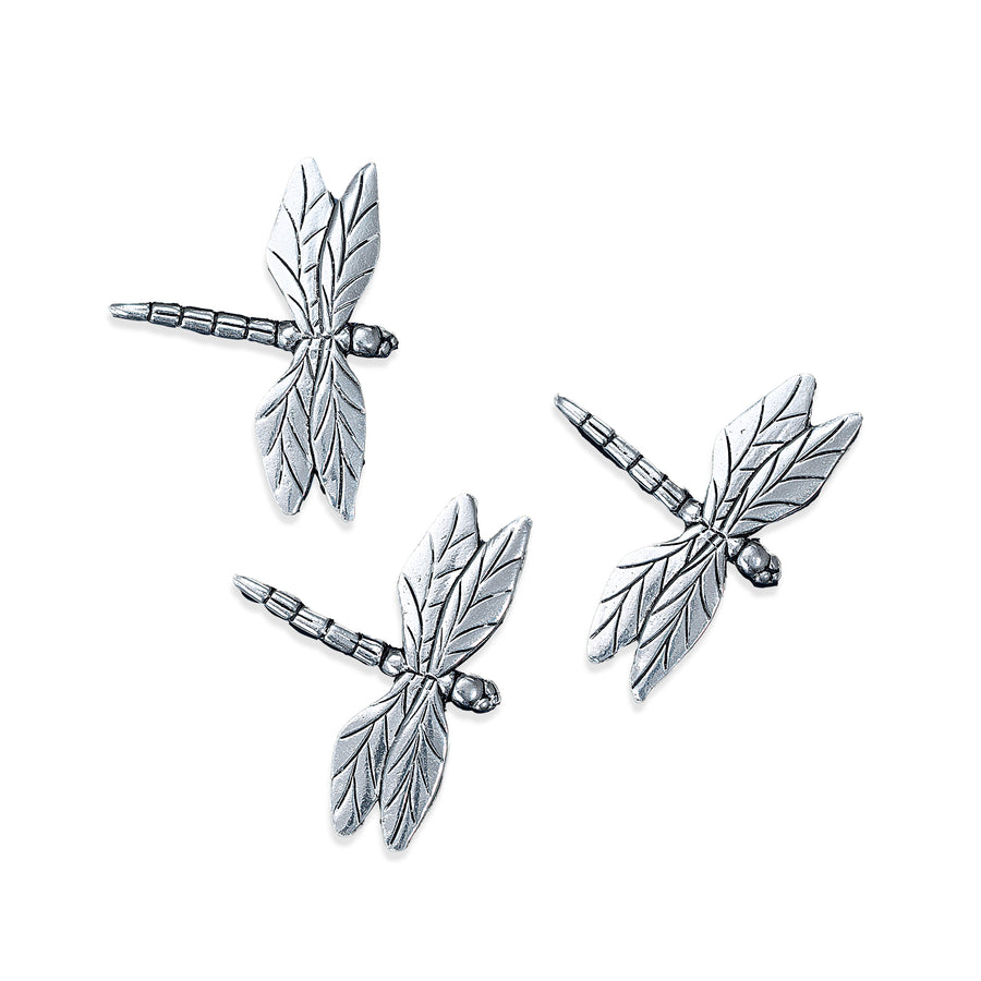 Pewter Dragonfly Magnets Set Of 3
