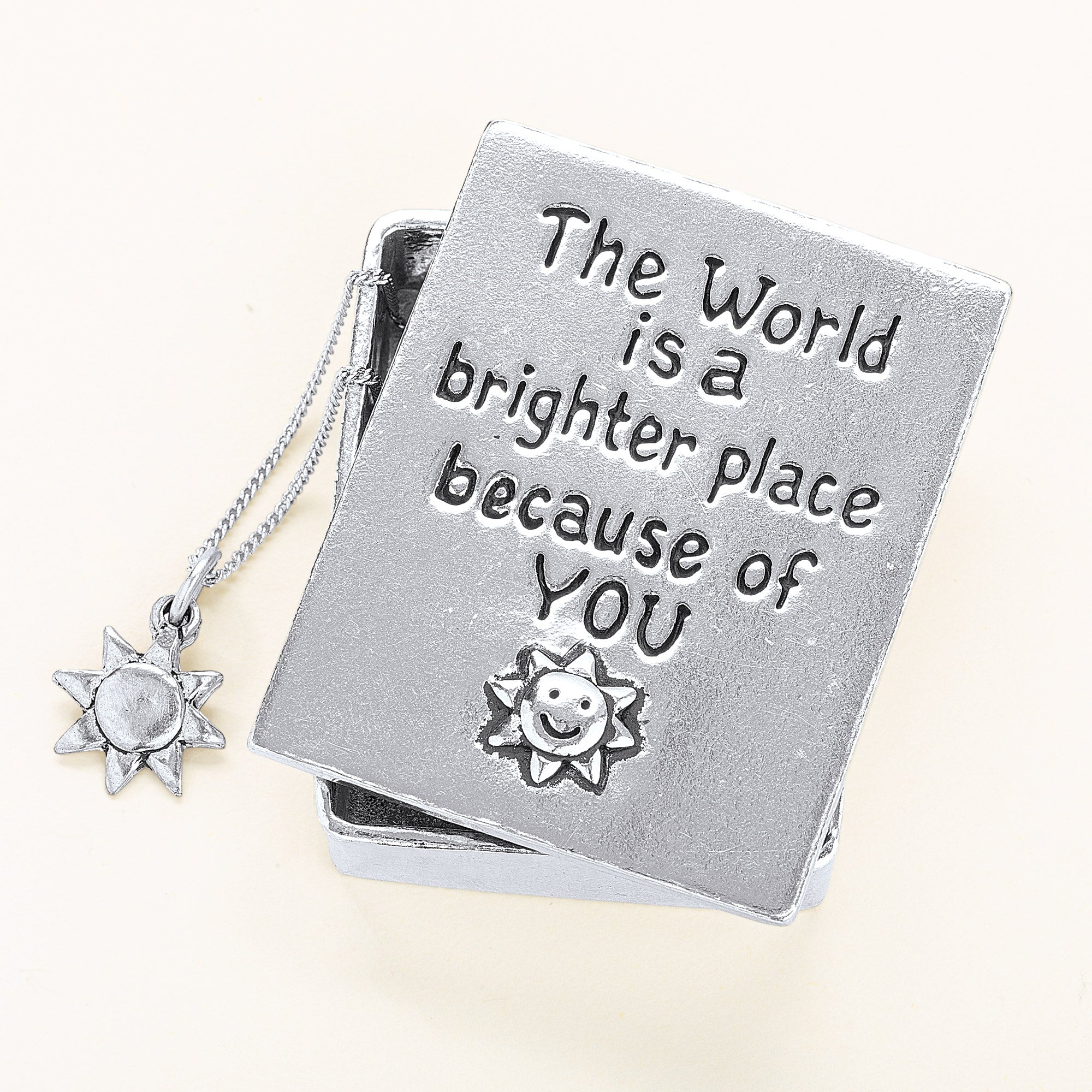 World Is Brighter Pewter Wish Box