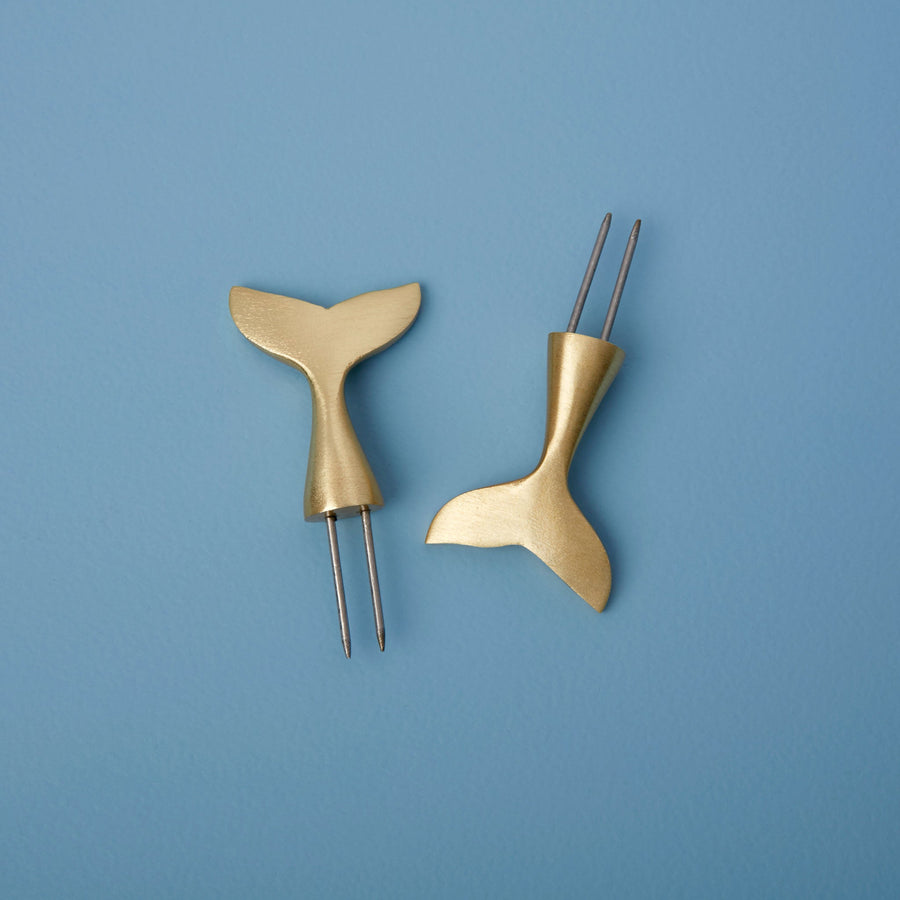 Gold Corn Holders, Whale